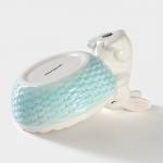 Конфетница Доляна «Зайка», 250 мл, доломит, голубая