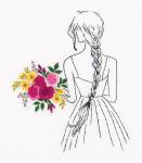 Набор для вышивания "PANNA" "Живая картина" JK-2172 "Девушка с букетом"