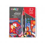 "Carioca Plus" Набор скетч маркеров 2 мм 32 цв. кисть/перо скошенное