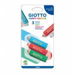 "Giotto" HAPPY GOMMA Набор ластиков 3шт. В блистере