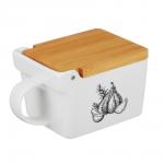 MILLIMI Китчен Банка для соли, 300мл, 15,5х9х7,5см, керамика, бамбук