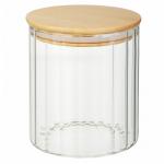 VETTA ЭКО Грани Банка для хранения 700мл, 11х10см, стекло, бамбук