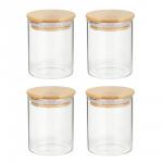VETTA ЭКО Набор банок для специй, 4шт., 190мл,стекло, бамбук