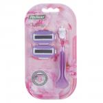 PROWAY Станок для бритья женский (5 лезвий) + 2 сменных кассеты, пластик