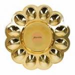 Блюдо пластиковое для кулича и 12 яиц "Праздничное", 23 см, золото MARMITON /24