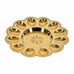 Блюдо пластиковое для кулича и 12 яиц "Праздничное", 23 см, золото MARMITON /24