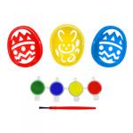 Набор для раскрашивания яиц, 8 предметов (трафарет для яиц 3 шт, краска для яиц 4 шт, кисть) MARMITON (отгрузка кратно 48 шт.)/144/48