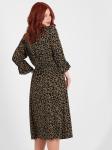 Платье зеленое с леопардовым принтом