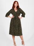 Платье зеленое с леопардовым принтом
