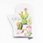 Варежка-прихватка With love, 20?28 см, саржа, 100% хлопок, ватин 250 г/м?