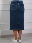 Джинсовая юбка прямая с разрезом спереди