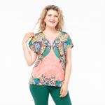 Джемпер-Блуза, трикотаж, розовый