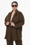 Жакет из вельвета, двубортный, цвет "молочный шоколад"