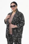 Жакет из вискозы, черный, принт "футуризм"