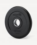 Диск обрезиненный Starfit BB-202 d=26 мм, стальная втулка, черный, 0,5 кг