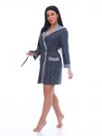 061к Халат укороченный (Темно-серый меланж)