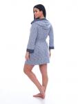 061.3к Халат укороченный (Светло-синий меланж)
