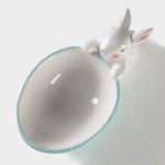 Конфетница Доляна «Зайка», 240 мл, 21.5?12.5?11.5 см, доломит, голубая