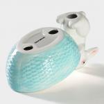 Конфетница Доляна «Зайка», 240 мл, 21.5?12.5?11.5 см, доломит, голубая