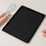 Коврик перфорированный прямоугольный Доляна, силикон, 40?31?1 см, чёрный