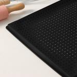 Коврик перфорированный прямоугольный Доляна, силикон, 40?31?1 см, чёрный