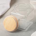 Банка для сыпучих продуктов Magistro «Эко», 1.3 л, 11?14 см, с бамбуковой крышкой, стекло