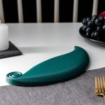 Блюдо для фруктов Доляна «Винтажный лист», 27?10.5?1.5 см, зелёное