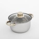 Кастрюля Доляна «Роскошь», 1.5 л, d=17 см, с крышкой, капсульное дно, нержавеющая сталь