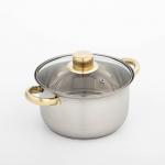 Кастрюля Доляна «Роскошь», 2.2 л, d=19 см, с крышкой, капсульное дно, нержавеющая сталь