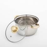 Кастрюля Доляна «Роскошь», 2.2 л, d=19 см, с крышкой, капсульное дно, нержавеющая сталь