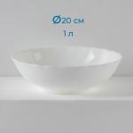 Салатники Avvir «Дива», набор 7 шт.: 6 шт.: d=11 см, 1 шт.: d=20 см, стеклокерамика, белые