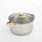 Кастрюля Доляна «Роскошь», 3 л, d=20 см, с крышкой, нержавеющая сталь, капсульное дно