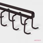 Держатель для кружек подвесной Доляна, на 12 предметов, 27?5?7.5 см, коричневый