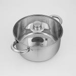 Кастрюля Доляна «Сильве», 4.2 л, d=22 см, с крышкой, капсульное дно, индукция, нержавеющая сталь