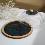 Блюдо с крышкой «Листья», 15 см, пластик