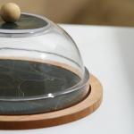 Блюдо с крышкой «Листья», 15 см, пластик