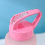 Бутылка для воды Доляна «Градиент», с трубочкой, 700 мл, 25?7?8 см, пластик, розовая/голубая