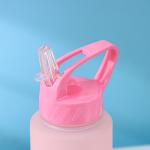 Бутылка для воды Доляна «Градиент», с трубочкой, 700 мл, 25?7?8 см, пластик, розовая/голубая