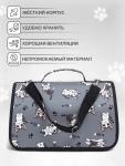Сумка-переноска каркасная "Играющие котики", размер S, 37,5 х 17 х 22 см, серая