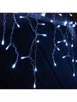 Гирлянда «Бахрома», 3?0.6 м, уличная, IP44, 114 LED, 8 режимов, солнечная батарея, прозрачная нить, свечение белое