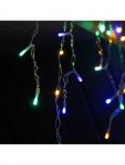 Гирлянда «Бахрома», 3?0.6 м, уличная, IP44, 114 LED, 8 режимов, солнечная батарея, прозрачная нить, свечение мульти