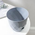 Горшок для цветов с поддоном Laurel, 1.3 л, d=14.5 см, h=12.5 см, пластиковый, серый