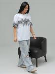 Футболка "Саваж" Белый Серый женская