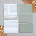 Кухонный набор «Этель» МИКС: полотенце 42?67 см - 2 шт., салфетка 40?40 см - 3 шт., 100% хлопок