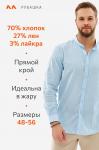 Мужская льняная рубашка с воротником-стойкой Happyfox