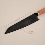 Нож кухонный SL Home «Оливия», шеф, лезвие 20.32 см, дамасская сталь AUS-10, коричневый