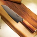 Нож кухонный SL Home «Оливия», шеф, лезвие 20.32 см, дамасская сталь AUS-10, коричневый