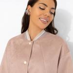 Пальто-бомбер из мягкой замши, В личном статусе (пыльная роза)