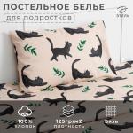 *Постельное бельё Этель 1,5 сп "Little cat", 143х215 см, 150х214 см, 50х70 см -1 шт, 100% хлопок, бязь