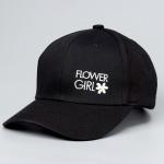 Кепка детская Flower girl, чёрная, р-р 52-54, 5-7 лет